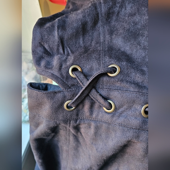 Black Suede Shift/Bodycon Dress - Picture 4 of 4